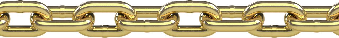 Seamless  golden chain on transparent background